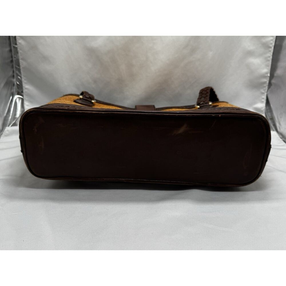 Women's Elliot Lucca Brown Straw & Leather Purse Tote Beach Resortwear Vacation - Picture 8 of 14